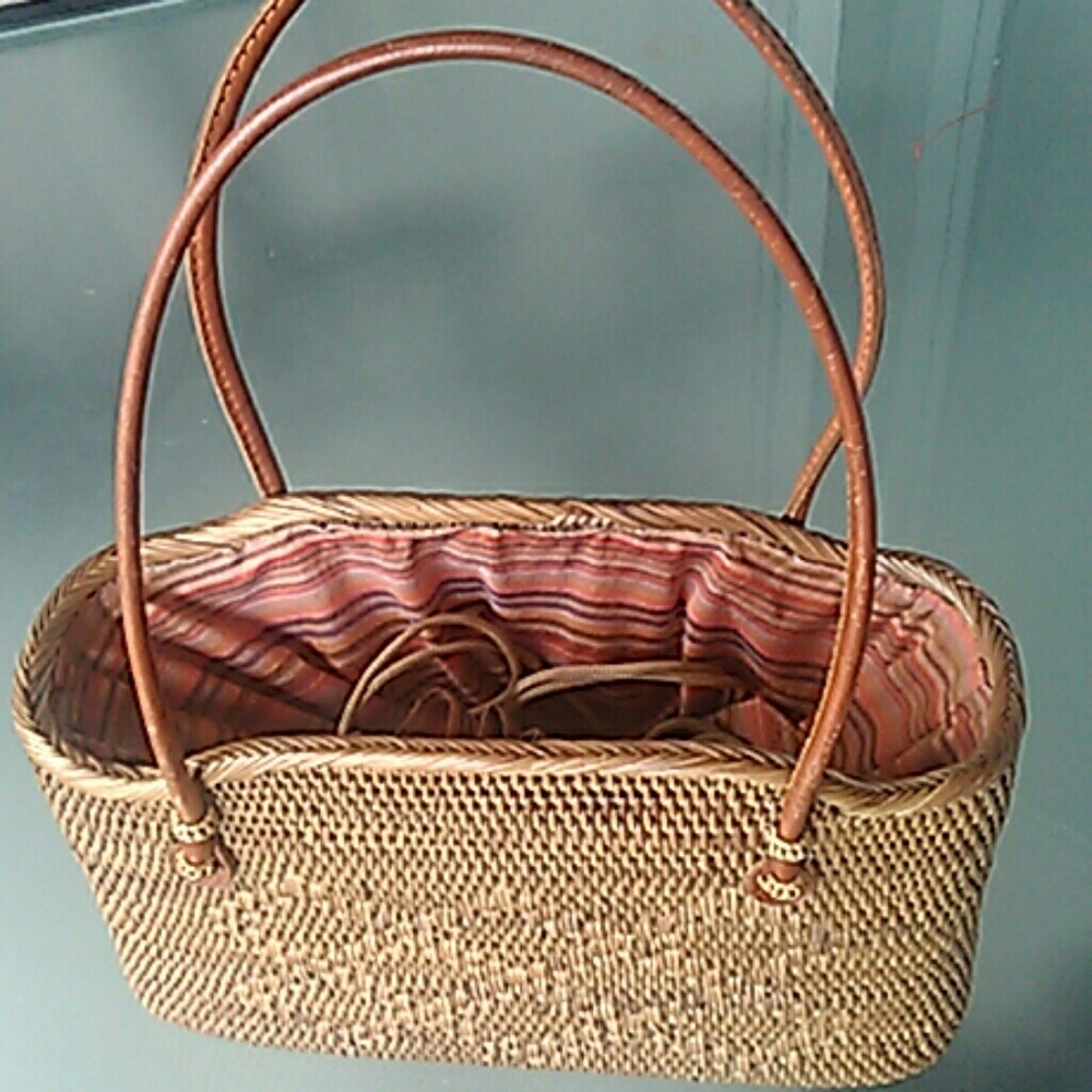 Straw Bucket Bag ,Drawstring Closure - image 2